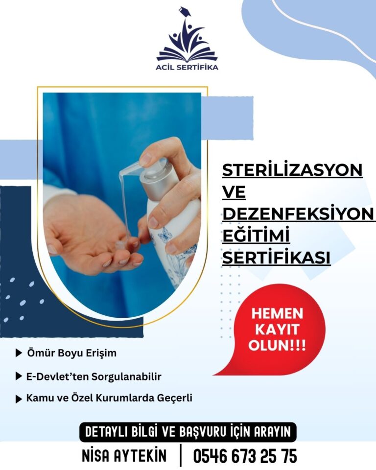 Sterilizasyon ve Dezenfeksiyon Eğitimi Sertifikası