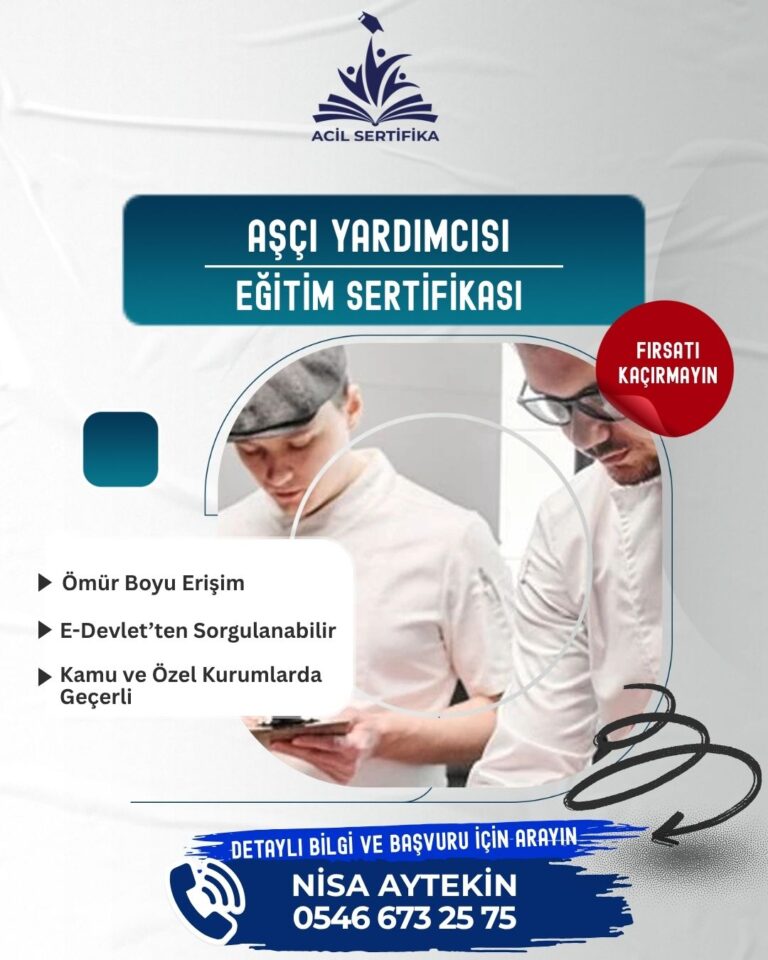 Aşçı Yardımcısı Sertifikası